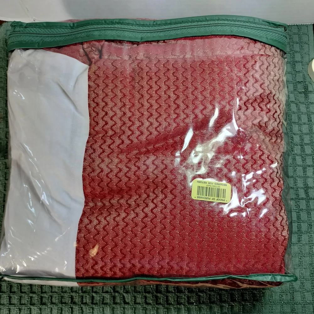 Waterford Red and White Quilted Bed Skirt